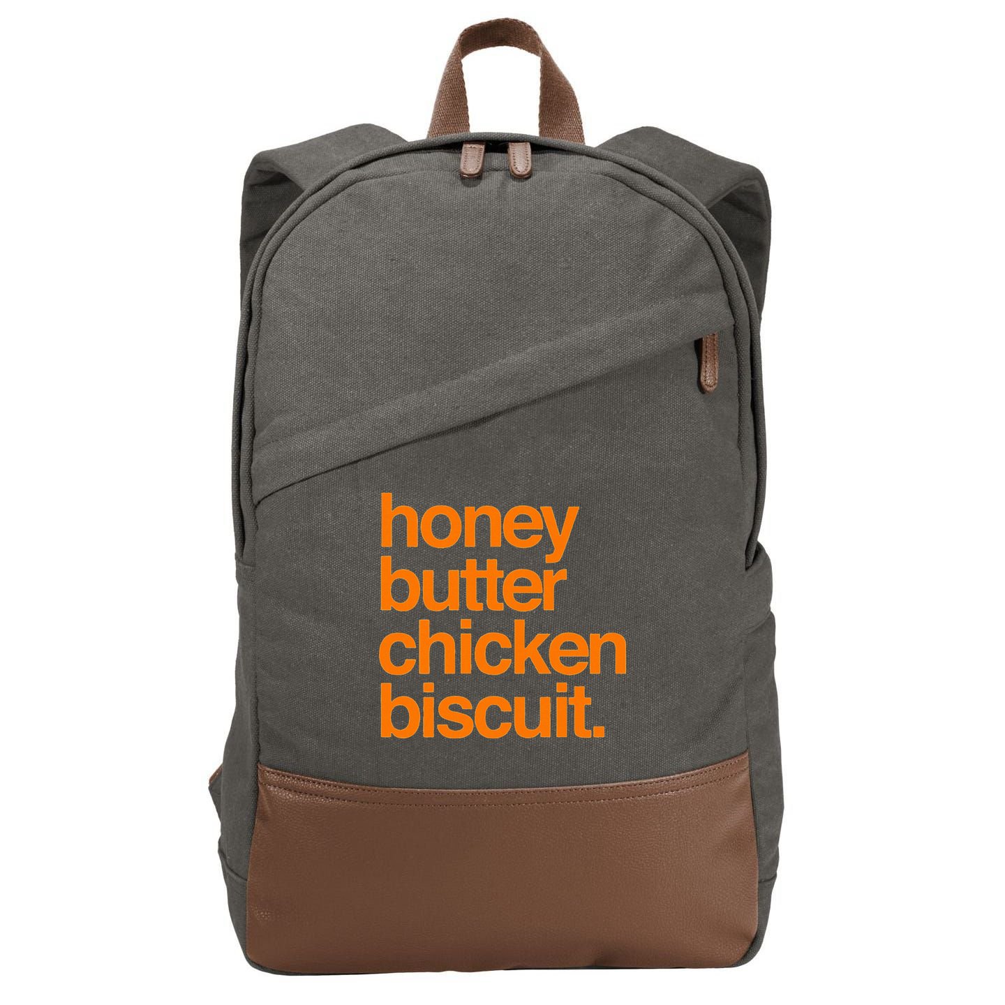 Honey Butter Chicken Biscuit Texas Pride Cotton Canvas Backpack