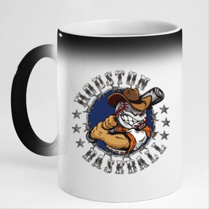 Houston Baseball Cartoon 11oz Black Color Changing Mug