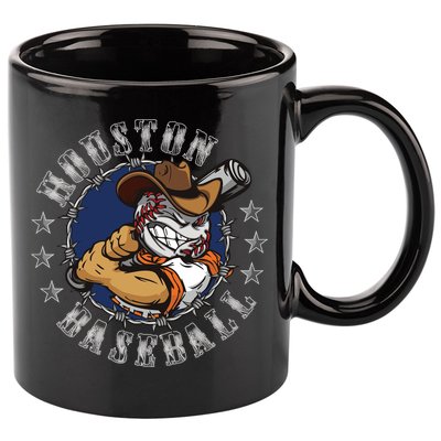 Houston Baseball Cartoon 11oz C Handle Ceramic Mug