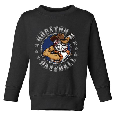 Houston Baseball Cartoon Toddler Sweatshirt
