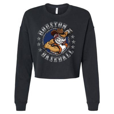 Houston Baseball Cartoon Cropped Pullover Crew