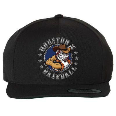 Houston Baseball Cartoon Wool Snapback Cap