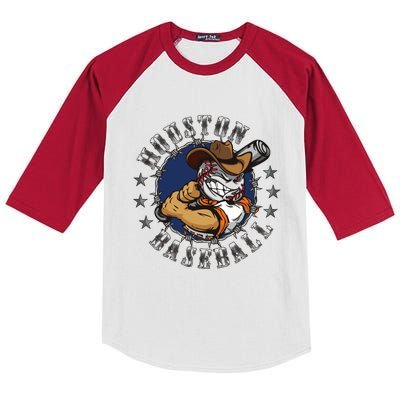 Houston Baseball Cartoon Kids Colorblock Raglan Jersey