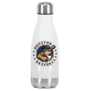 Houston Baseball Cartoon Stainless Steel Insulated Water Bottle