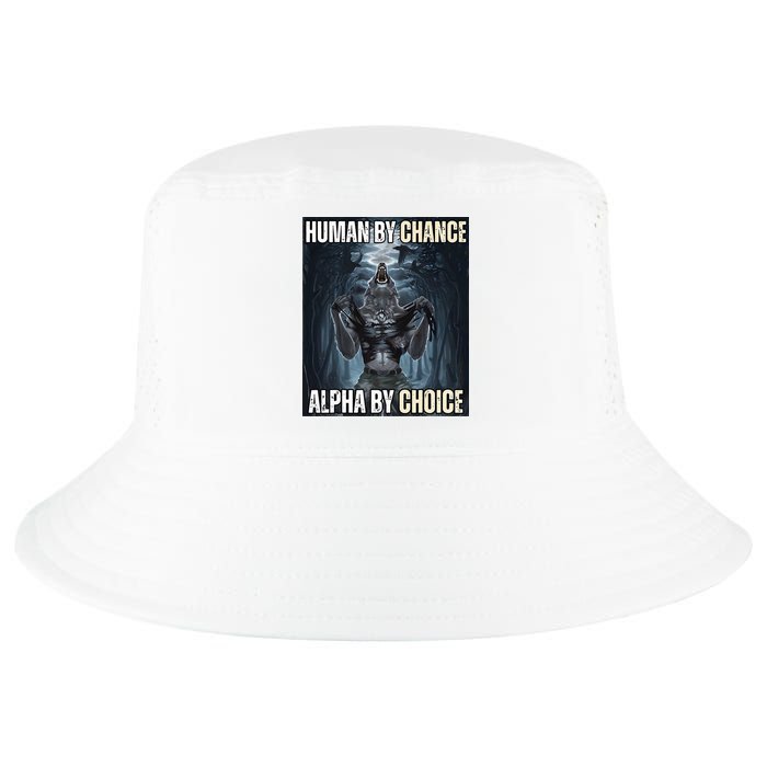 Human By Chance Alpha By Choice Cool Funny Alpha Wolf Cool Comfort Performance Bucket Hat