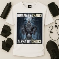 Human By Chance Alpha By Choice Cool Funny Alpha Wolf Cooling Performance Crew T-Shirt