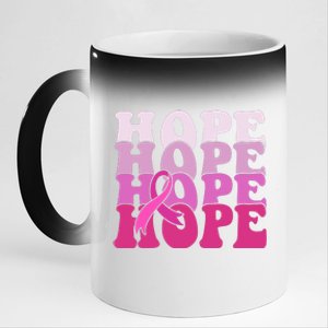 Hope Breast Cancer Awareness Ribbon 11oz Black Color Changing Mug