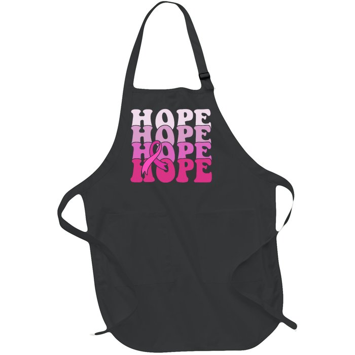 Hope Breast Cancer Awareness Ribbon Full-Length Apron With Pockets