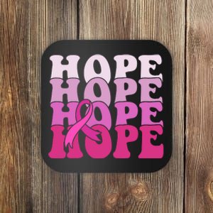 Hope Breast Cancer Awareness Ribbon Coaster