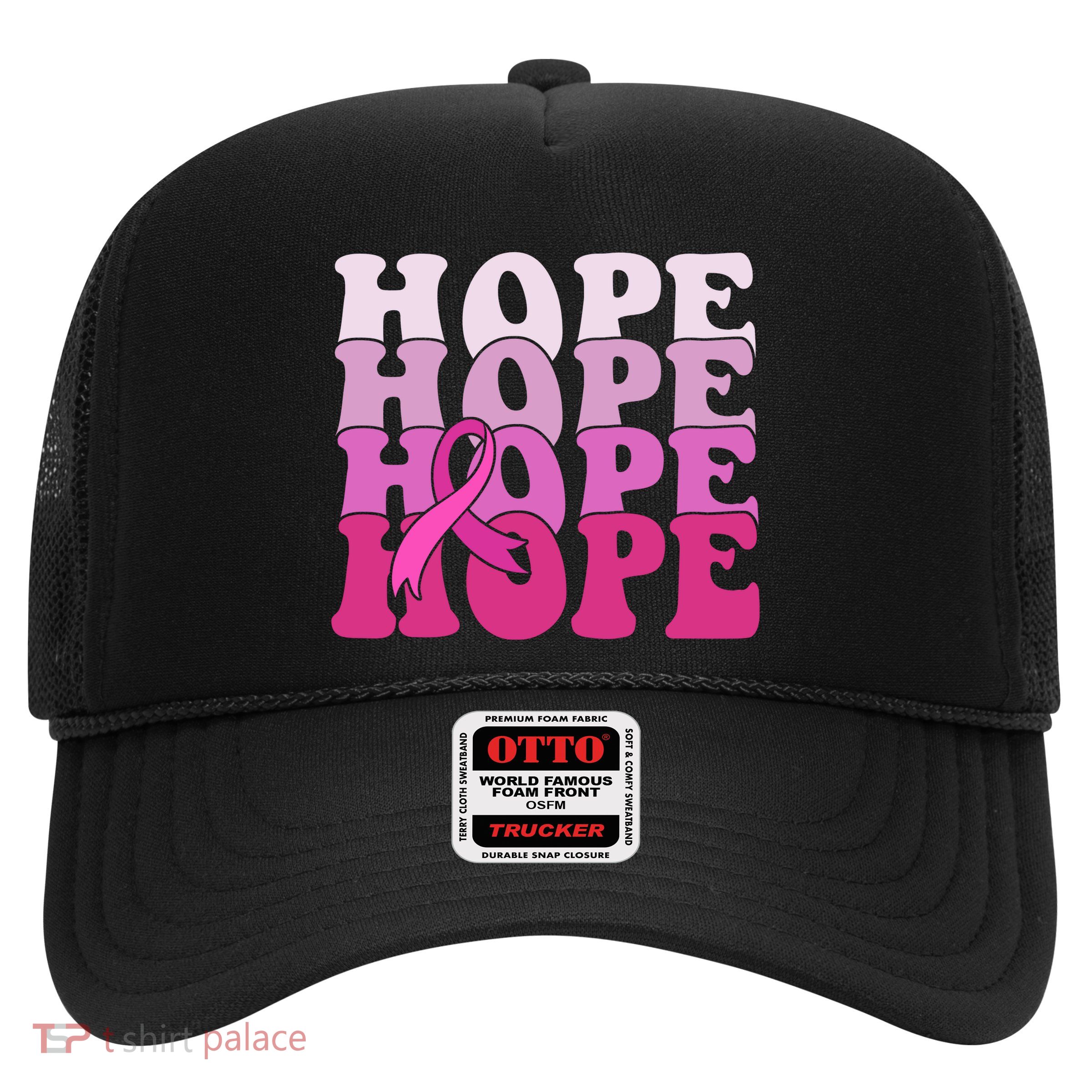 Hope Breast Cancer Awareness Ribbon Trucker Hat