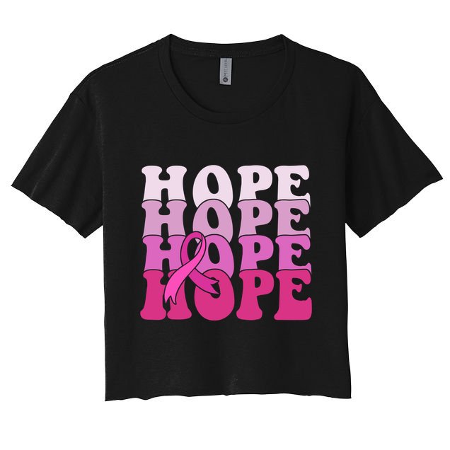 Hope Breast Cancer Awareness Ribbon Crop Top
