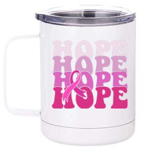 Hope Breast Cancer Awareness Ribbon 12 oz Stainless Steel Tumbler Cup