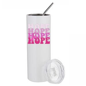 Hope Breast Cancer Awareness Ribbon Stainless Steel Tumbler