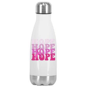 Hope Breast Cancer Awareness Ribbon Stainless Steel Insulated Water Bottle