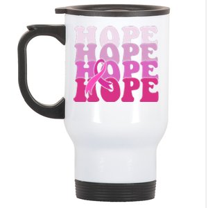 Hope Breast Cancer Awareness Ribbon Stainless Steel Travel Mug