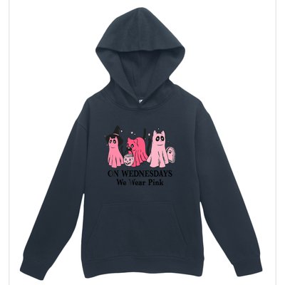 Halloween Breast Cancer On Wednesday We Wear Pink Ghost Urban Pullover Hoodie