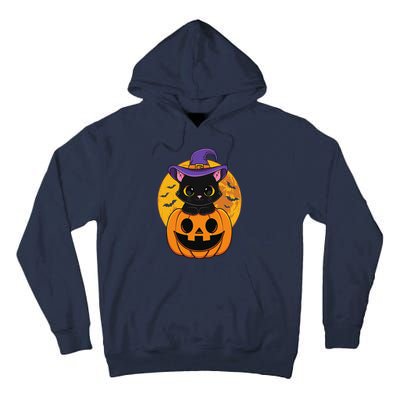 Halloween Black Cat Witch Hat Pumpkin For Tall Hoodie