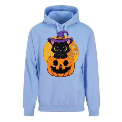 Halloween Black Cat Witch Hat Pumpkin For Unisex Surf Hoodie