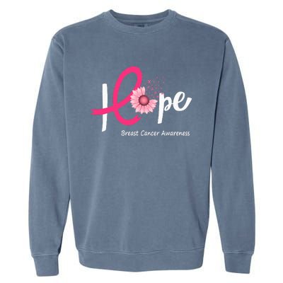 Hope Breast Cancer P.I.N.K Ribbons Sunflower Garment-Dyed Sweatshirt