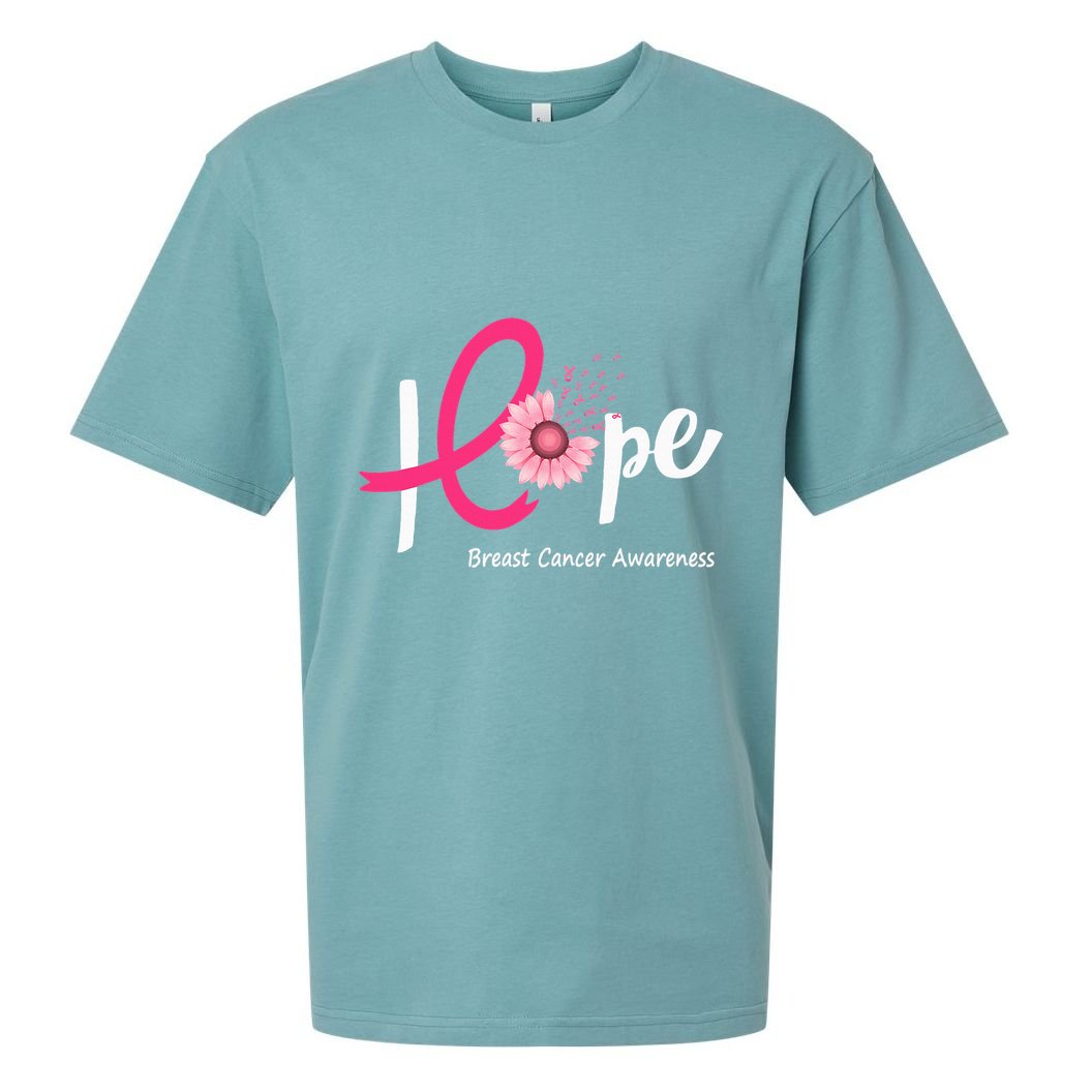 Hope Breast Cancer P.I.N.K Ribbons Sunflower Sueded Cloud Jersey T-Shirt