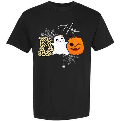 Hey Boo Cute Ghost Pumpkin Face Halloween Garment-Dyed Heavyweight T-Shirt