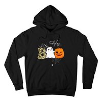 Hey Boo Cute Ghost Pumpkin Face Halloween Hoodie