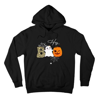 Hey Boo Cute Ghost Pumpkin Face Halloween Hoodie