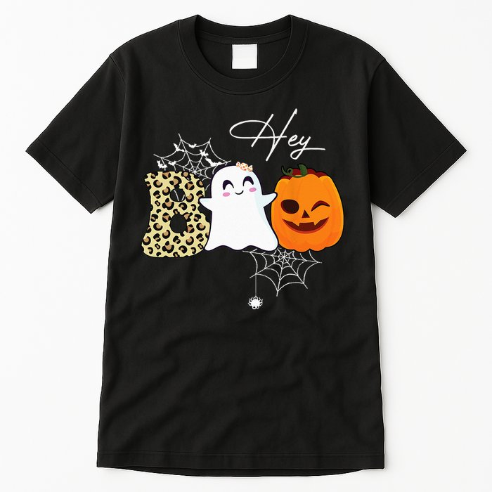 Hey Boo Cute Ghost Pumpkin Face Halloween Tall T-Shirt