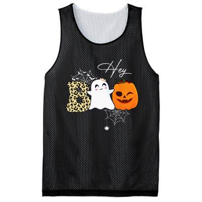 Hey Boo Cute Ghost Pumpkin Face Halloween Mesh Reversible Basketball Jersey Tank