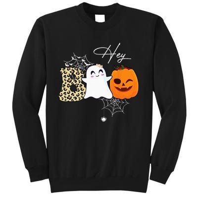 Hey Boo Cute Ghost Pumpkin Face Halloween Tall Sweatshirt