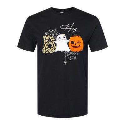 Hey Boo Cute Ghost Pumpkin Face Halloween Softstyle CVC T-Shirt