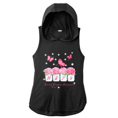 Hope Breast Cancer Awareness Ladies PosiCharge Tri-Blend Wicking Draft Hoodie Tank