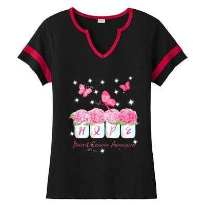 Hope Breast Cancer Awareness Ladies Halftime Notch Neck Tee