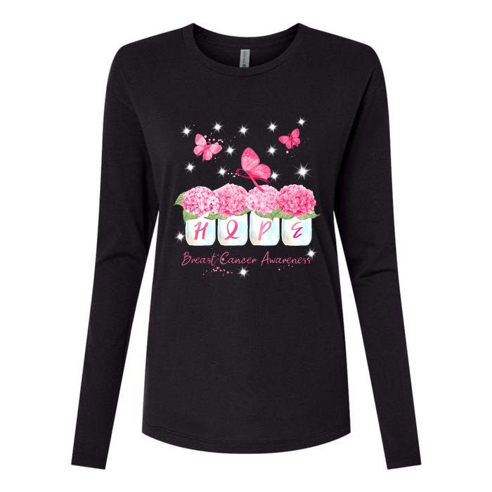 Hope Breast Cancer Awareness Womens Cotton Relaxed Long Sleeve T-Shirt