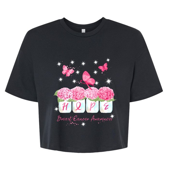 Hope Breast Cancer Awareness Bella+Canvas Jersey Crop Tee