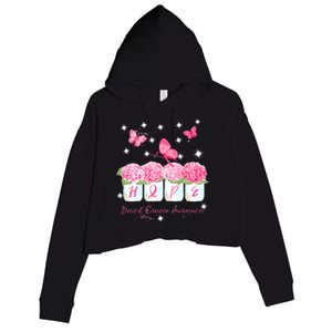 Hope Breast Cancer Awareness Crop Fleece Hoodie