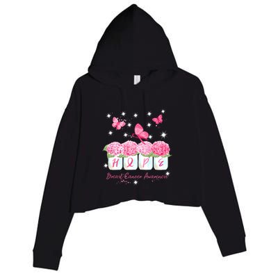 Hope Breast Cancer Awareness Crop Fleece Hoodie