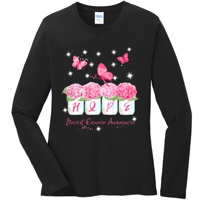 Hope Breast Cancer Awareness Ladies Long Sleeve Shirt