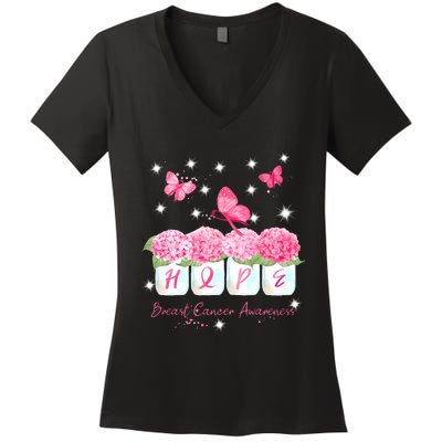 Hope Breast Cancer Awareness Women's V-Neck T-Shirt