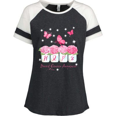 Hope Breast Cancer Awareness Enza Ladies Jersey Colorblock Tee