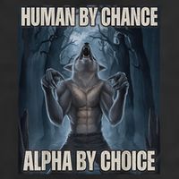 Human By Chance Alpha By Choice Alpha Wolf Meme Cool Comfort Performance Bucket Hat