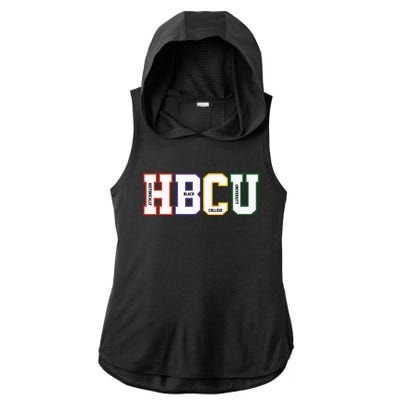 Historically Black College University Student HBCU Made Ladies PosiCharge Tri-Blend Wicking Draft Hoodie Tank