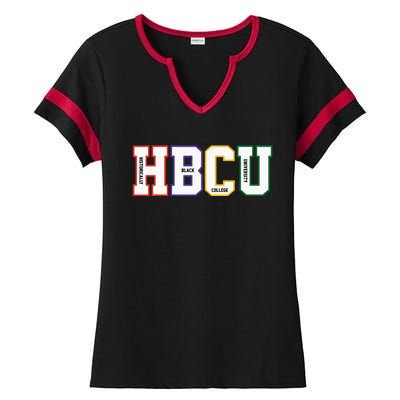 Historically Black College University Student HBCU Made Ladies Halftime Notch Neck Tee