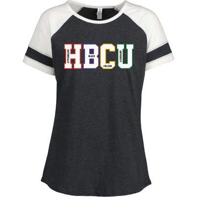 Historically Black College University Student HBCU Made Enza Ladies Jersey Colorblock Tee