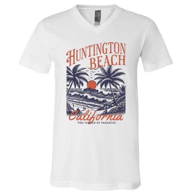 Huntington Beach California V-Neck T-Shirt