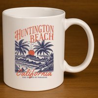 Huntington Beach California 11oz C Handle Ceramic Mug