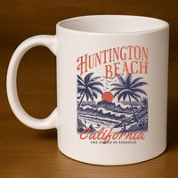 Huntington Beach California 11oz C Handle Ceramic Mug