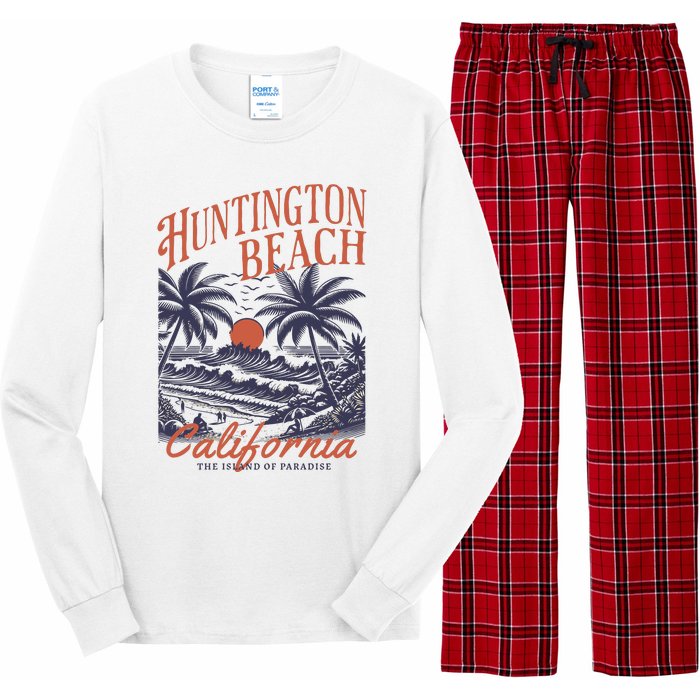 Huntington Beach California Long Sleeve Pajama Set