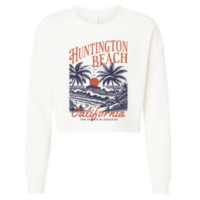 Huntington Beach California Cropped Pullover Crew