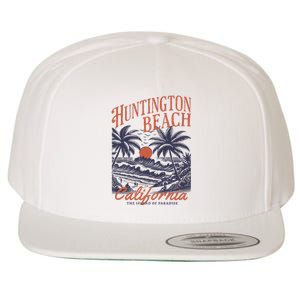 Huntington Beach California Wool Snapback Cap